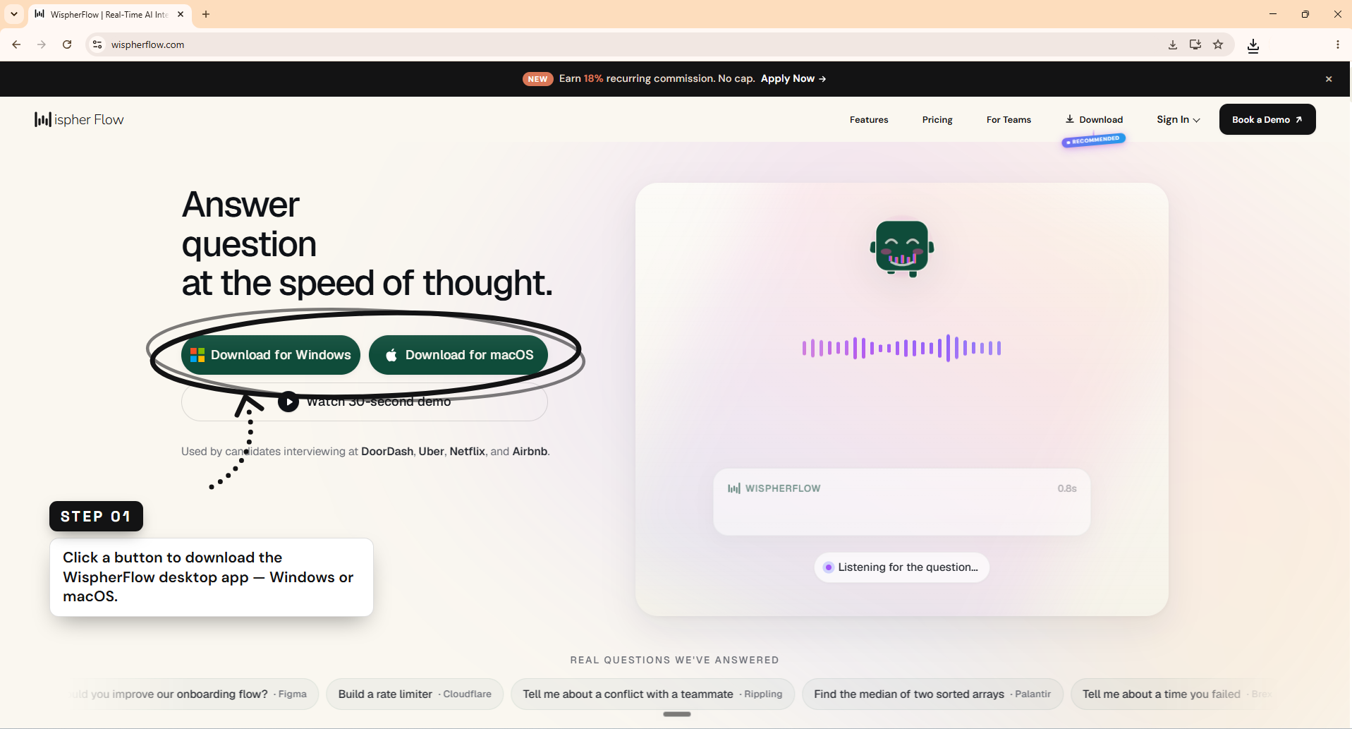 Step 1 — download buttons on lenwork.com